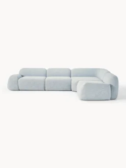 Sofá rinconera modular en tejido bouclé Wolke (4 plazas)