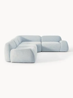 Sofá rinconera modular en tejido bouclé Wolke (4 plazas)