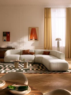 Sofá rinconera modular en tejido bouclé Sofia (4 plazas)