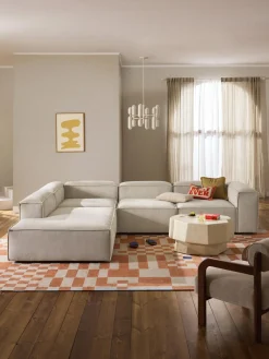 Sofá rinconera modular grande de pana Lennon