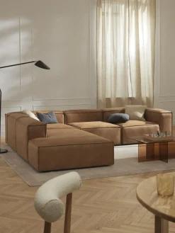 Sofá rinconera modular grande de cuero reciclado Lennon