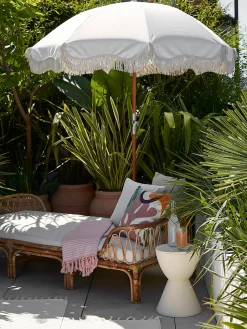 Sombrilla con flecos plegable Retro, Ø 180 cm