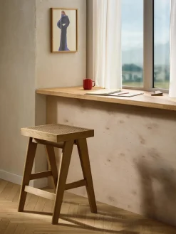 Taburete alto con tejido vienés Sissi