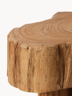Taburete artesanal de madera de teca Log