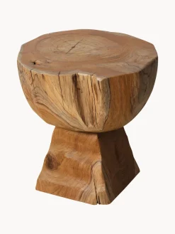 Taburete artesanal de madera de teca Arched