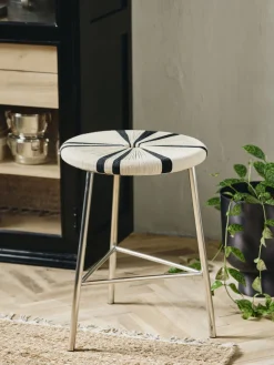 Taburete bajo Morice, negro/ivory