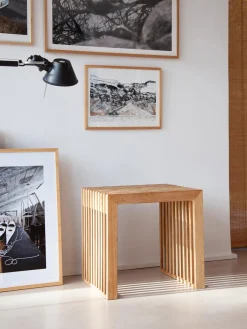 Taburete de madera de bambú Rib