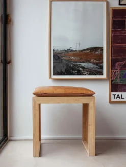 Taburete de madera de bambú Rib