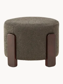 Taburete de tejido bouclé con patas de madera Coffey
