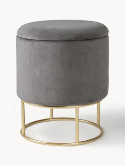 Taburete de terciopelo con espacio de almacenamiento Polina