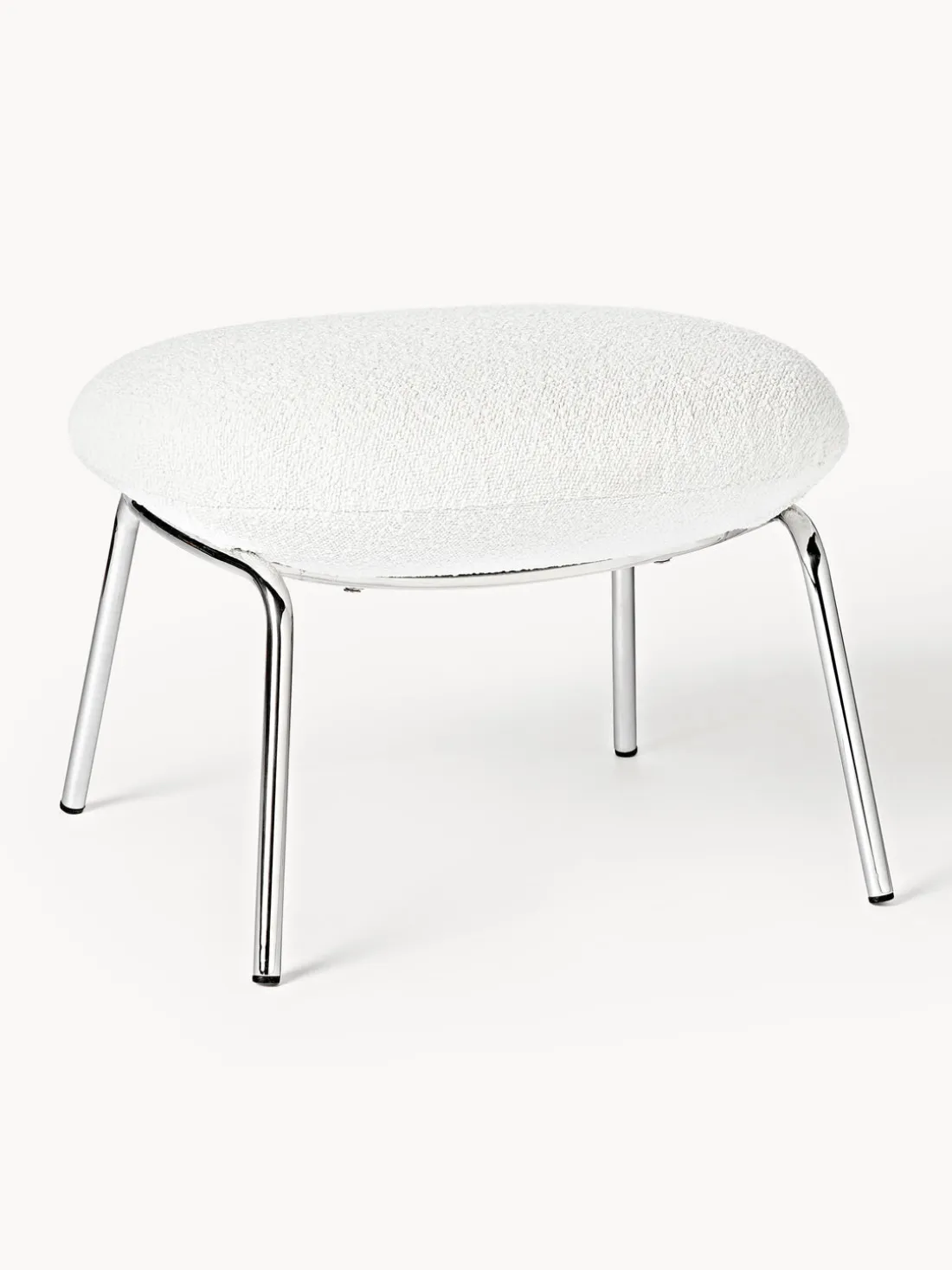 Taburete en tejido bouclé con patas de metal Luan