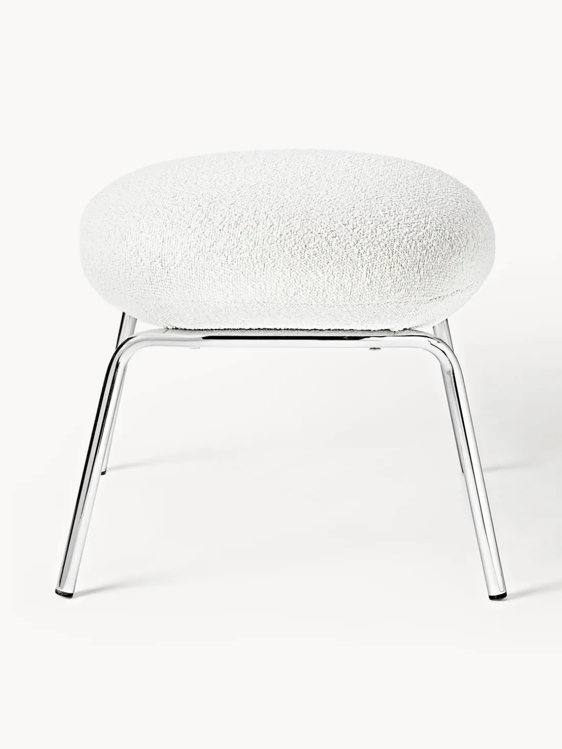 Taburete en tejido bouclé con patas de metal Luan