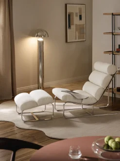 Taburete en tejido bouclé Pavlos