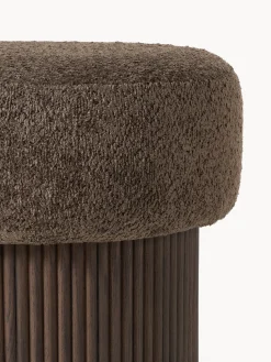 Taburete pequeño tapizado en borreguillo bouclé con espacio de almacenamiento Nala