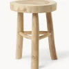 Taburete redondo de madera de mungur Beachside