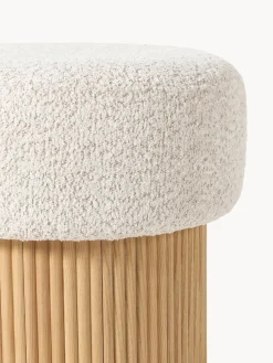 Taburete tapizado en borreguillo bouclé con espacio de almacenamiento Nala