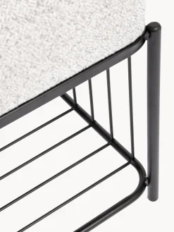 Taburete tapizado en tejido bouclé con estante Milou