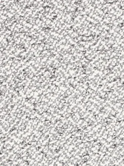 Taburete tapizado en tejido bouclé con estante Milou