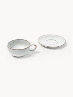 Taza artesanal con platito Nordic Sand