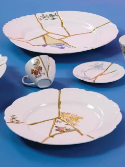 Taza de café con platito Kintsugi
