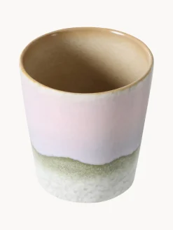 Taza pintada a mano con esmalte reactivo 70's