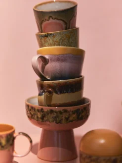 Tazas artesanales de gres 70's, 4 uds.