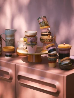 Tazas artesanales de gres 70's, 4 uds.