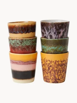 Tazas artesanales de gres 70's, 6 uds.