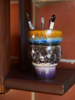 Tazas artesanales de gres 70's, 2 uds.