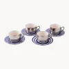 Tazas con platitos artesanales Aunty, 4 uds.