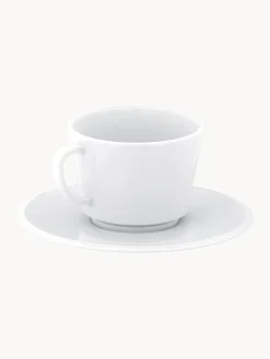 Tazas con platitos de porcelana artesanales Vitruv, 2 uds.