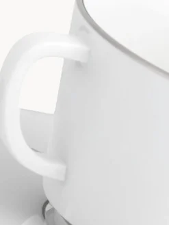 Tazas con platitos de porcelana con borde platino pintado a mano Vitruv, 2 uds.