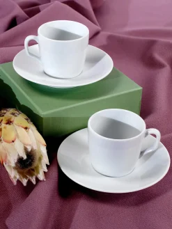 Tazas con platitos de porcelana artesanales Cosmopolitan, 2 uds.