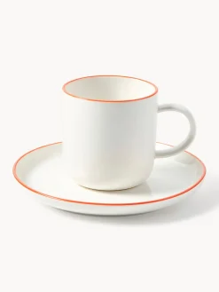 Tazas con platitos de porcelana Facile, 2 uds.