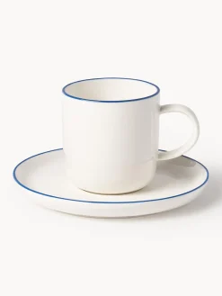 Tazas con platitos de porcelana Facile, 2 uds.