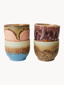 Tazas de café artesanales 70's, 4 uds.