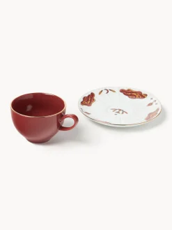 Tazas de café artesanales con platitos Mystic, 4 uds.