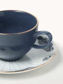 Tazas de café artesanales con platitos Mystic, 4 uds.