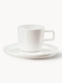 Tazas de café con platitos de porcelana Oco, 6 uds.