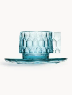 Tazas de café con platitos con relieves Jellies, 4 uds.