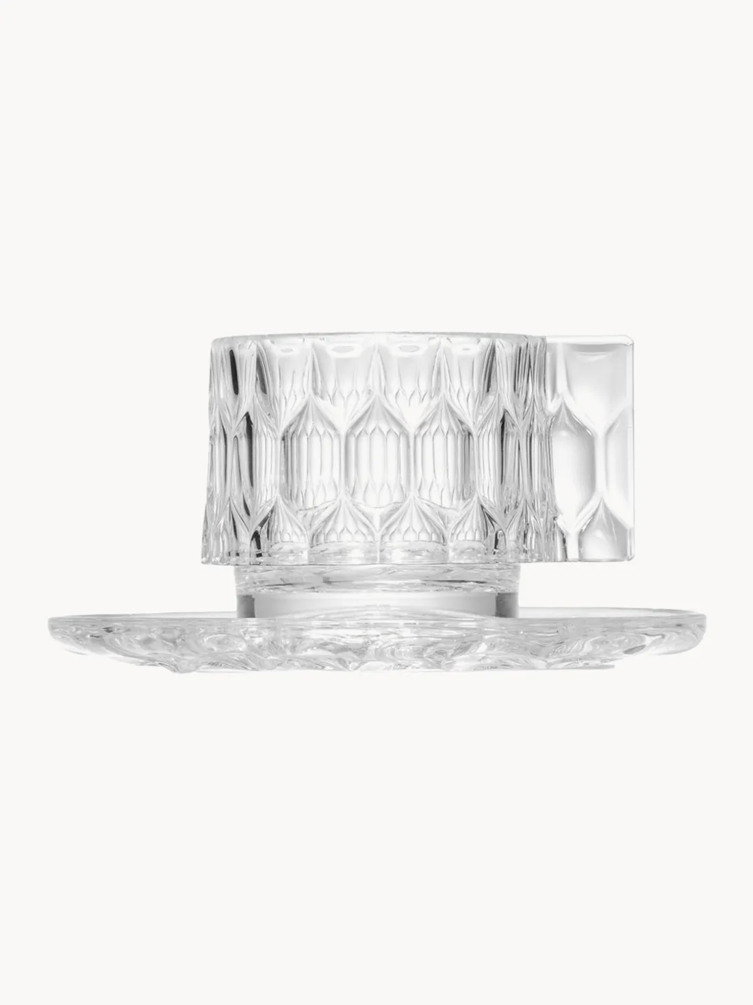 Tazas de café con platitos con relieves Jellies, 4 uds.