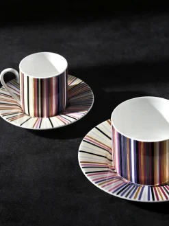 Tazas de café con platitos Fine Bone China Jenkins, 6 uds.