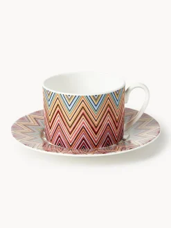 Tazas de café con platitos de porcelana Fine Bone China Jarris, 2 uds.