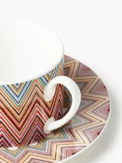 Tazas de café con platitos de porcelana Fine Bone China Jarris, 2 uds.