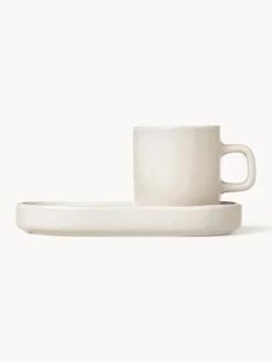 Tazas de café espresso con platitos Pilar, 4 pzas.