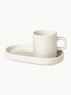 Tazas de café espresso con platitos Pilar, 4 pzas.