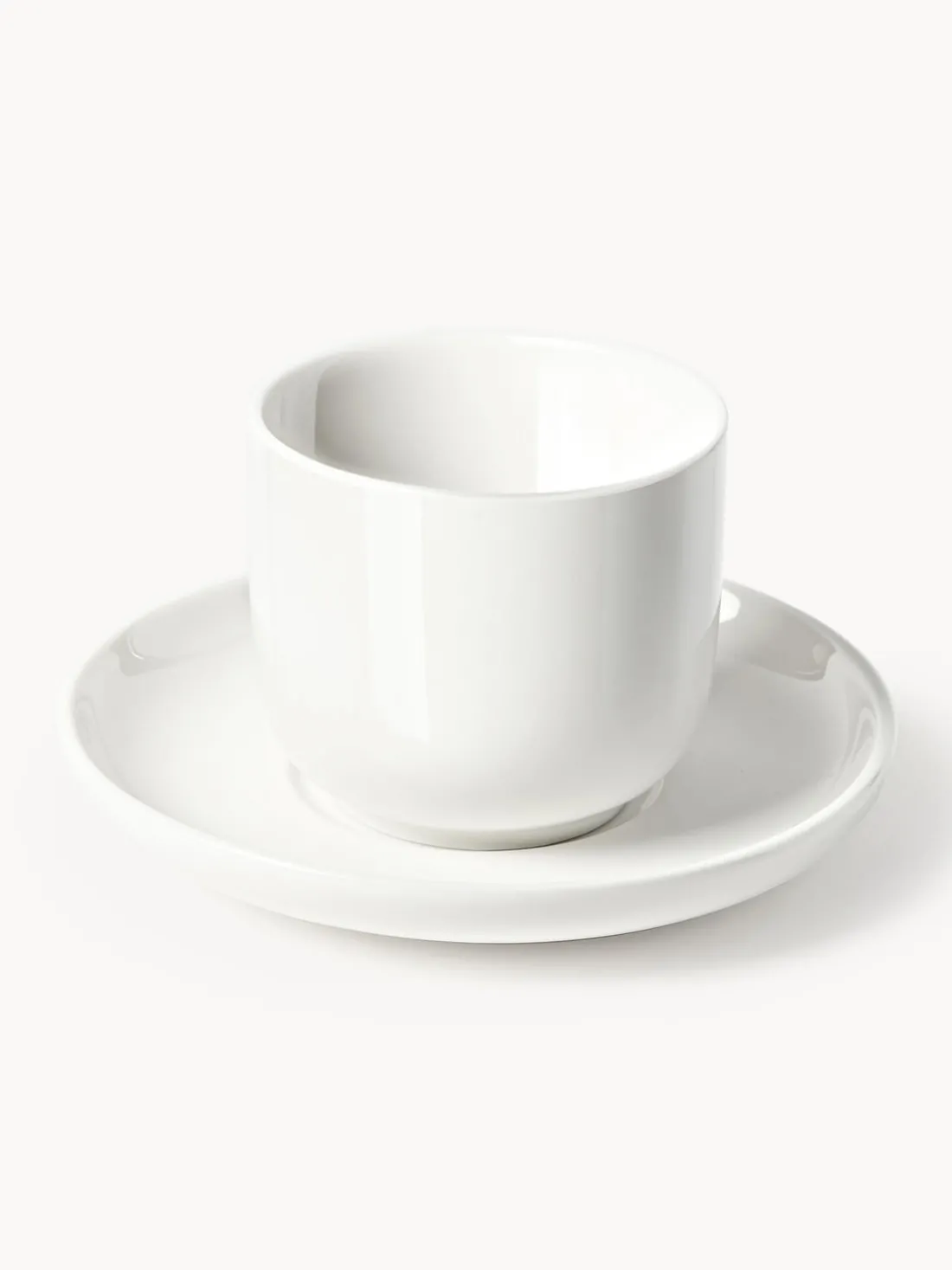 Tazas de café espresso de porcelana con platitos Nessa, 4 uds.