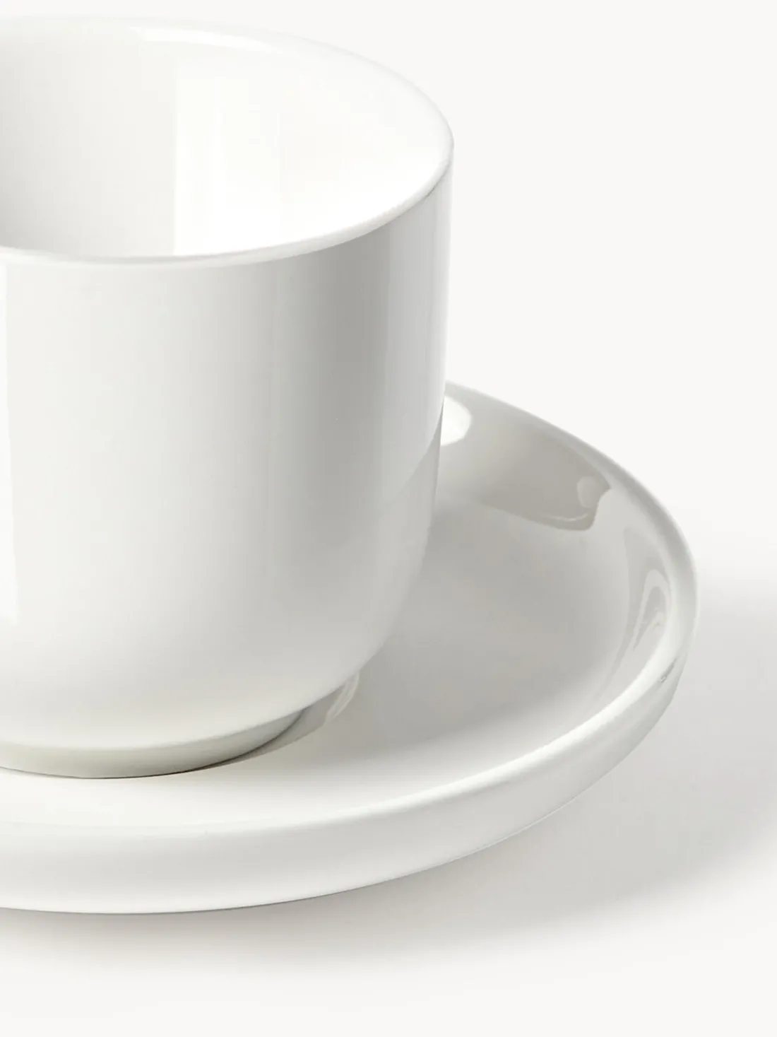 Tazas de café espresso de porcelana con platitos Nessa, 4 uds.