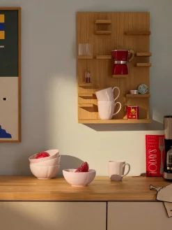 Tazas de porcelana con relieves Sali, 4 uds.