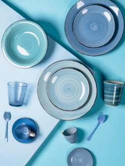 Tazas espresso con platitos Baita Acqua, 6 uds.